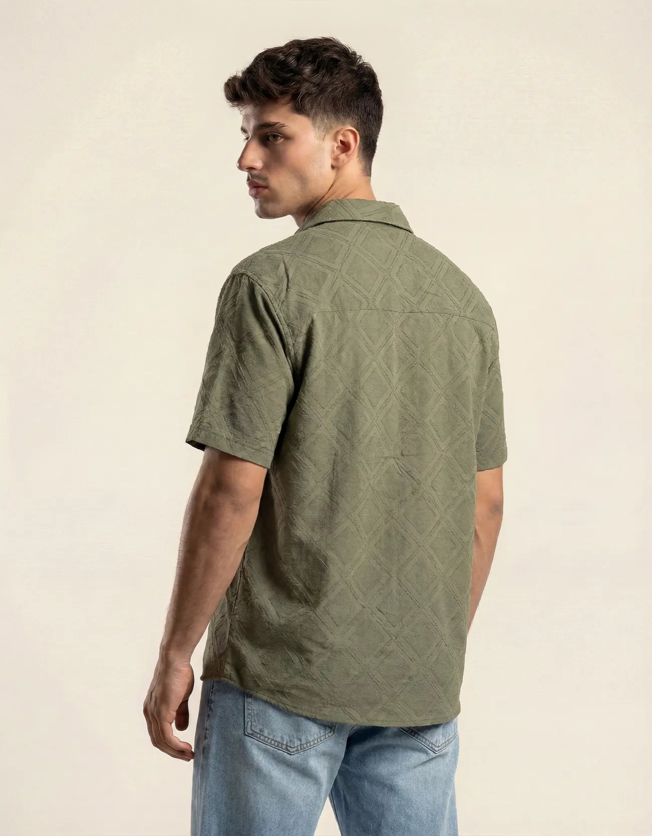 CROCHET CAMP COLLAR SHIRT