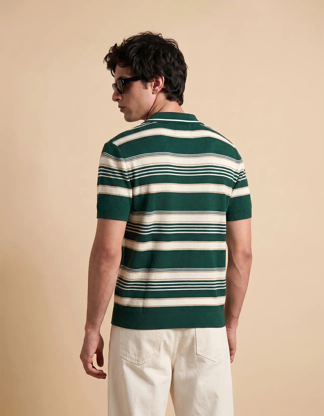 MEN'S STRIPED KNIT POLO