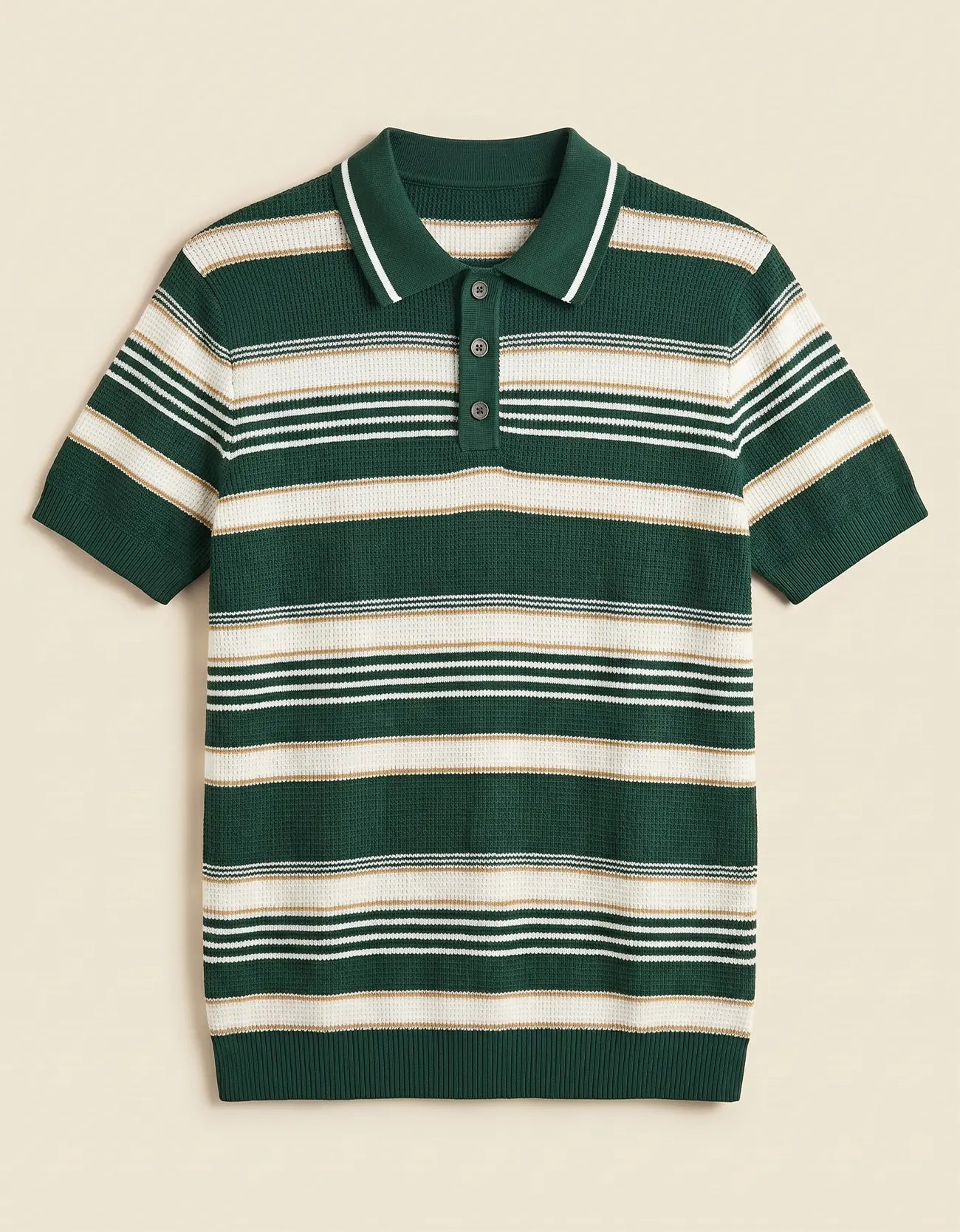 MEN'S STRIPED KNIT POLO