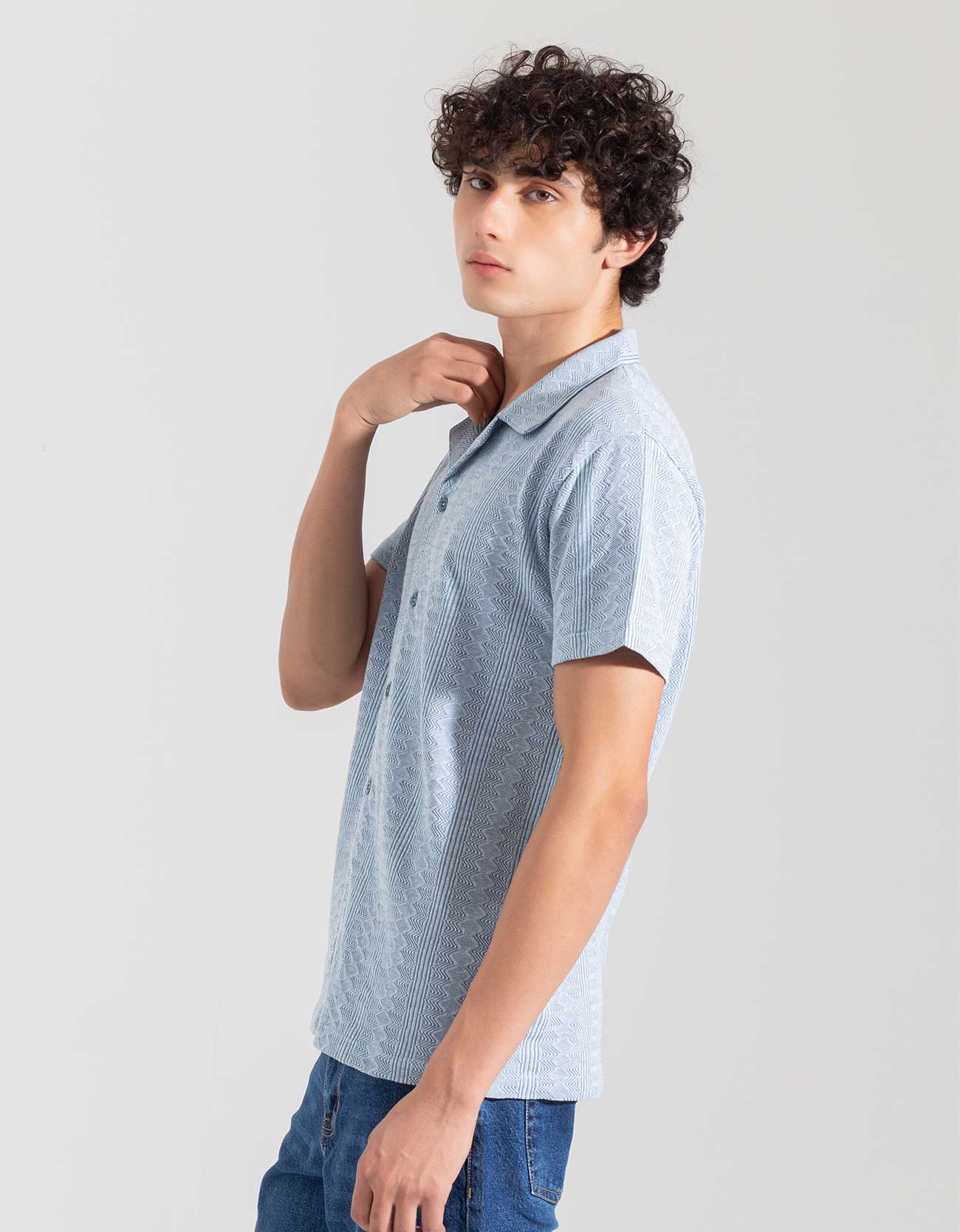 JACQUARD BUTTONDOWN SAFARI SHIRT