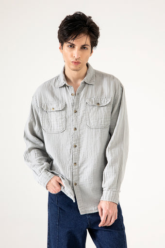 MUSLIN FLAP POCKET SHIRT