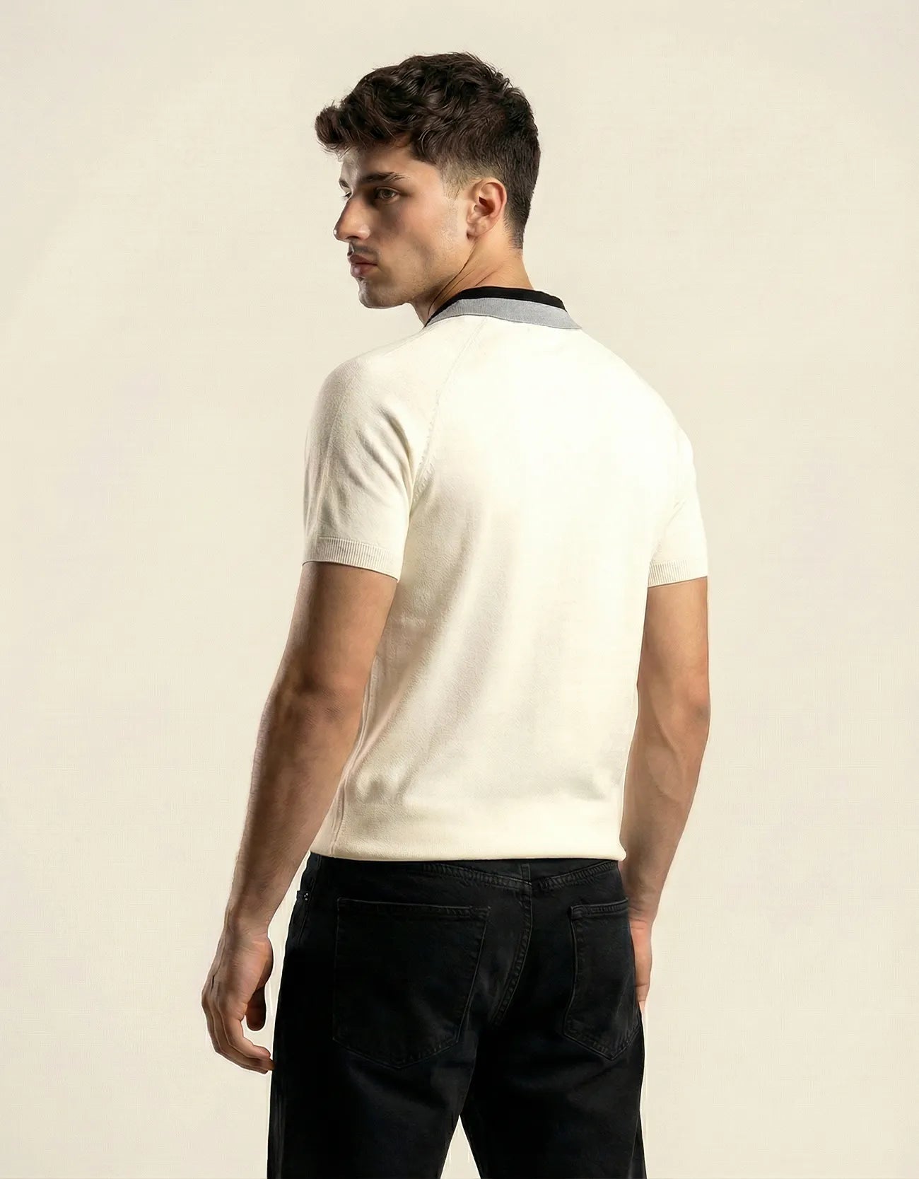 RIB TEXTURED QUARTER ZIPPER