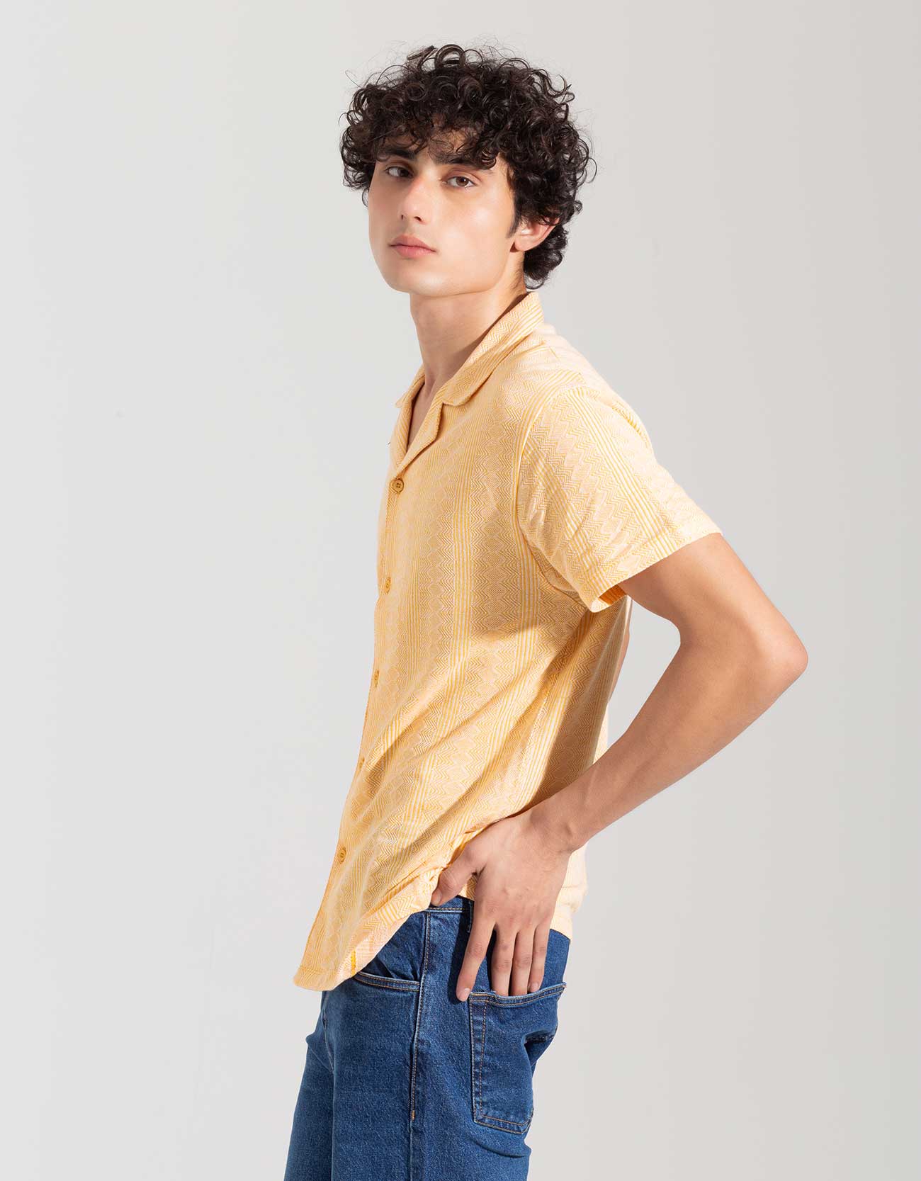 JACQUARD BUTTONDOWN SAFARI SHIRT