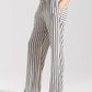 STRIPPED WIDE LEG TROUSERS