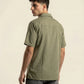 STRIPE TEXTURED CAMP COLLAR SHIRT