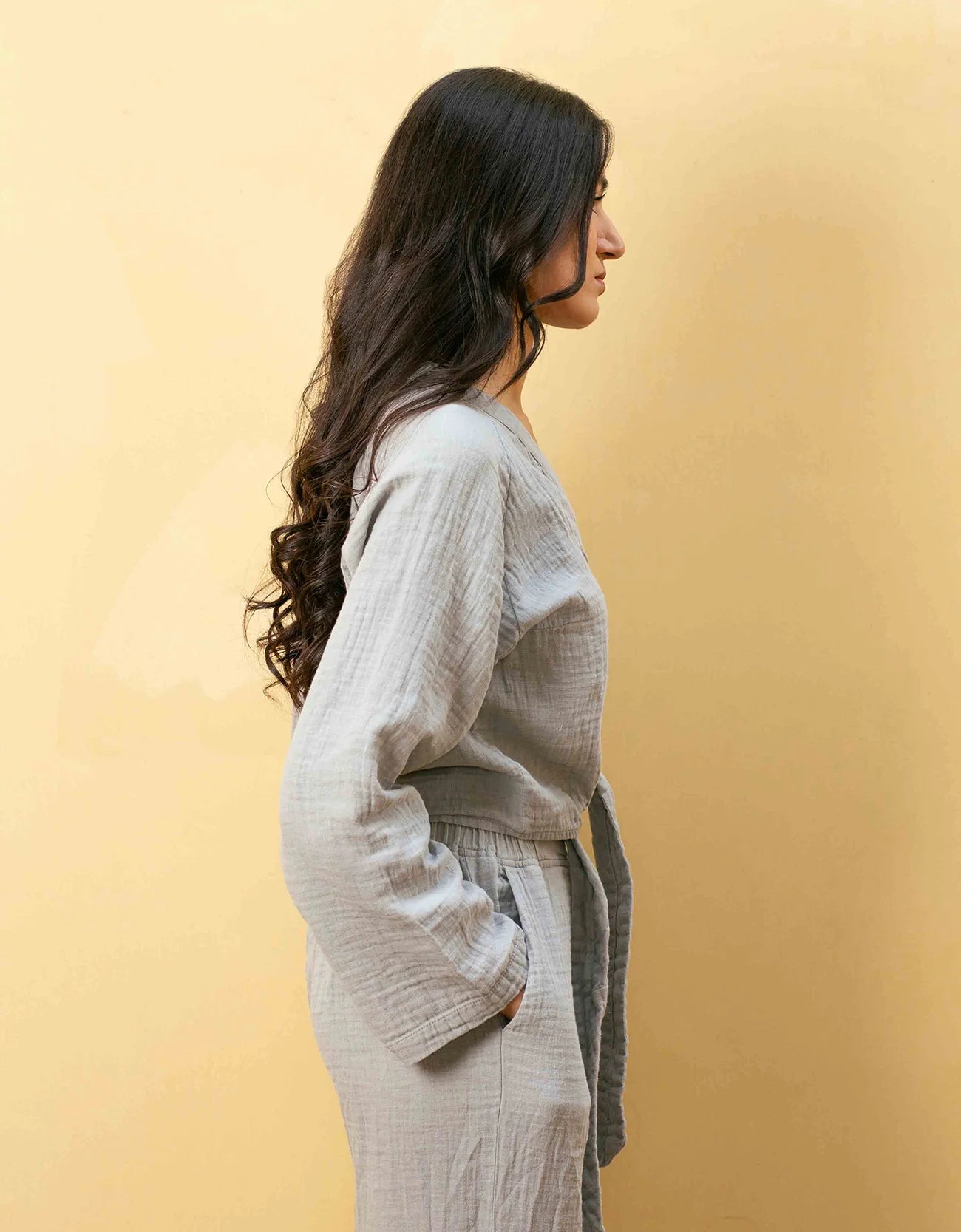 MUSLIN KNOTTED BUTTON UP TOP