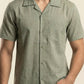 STRIPE TEXTURED CAMP COLLAR SHIRT