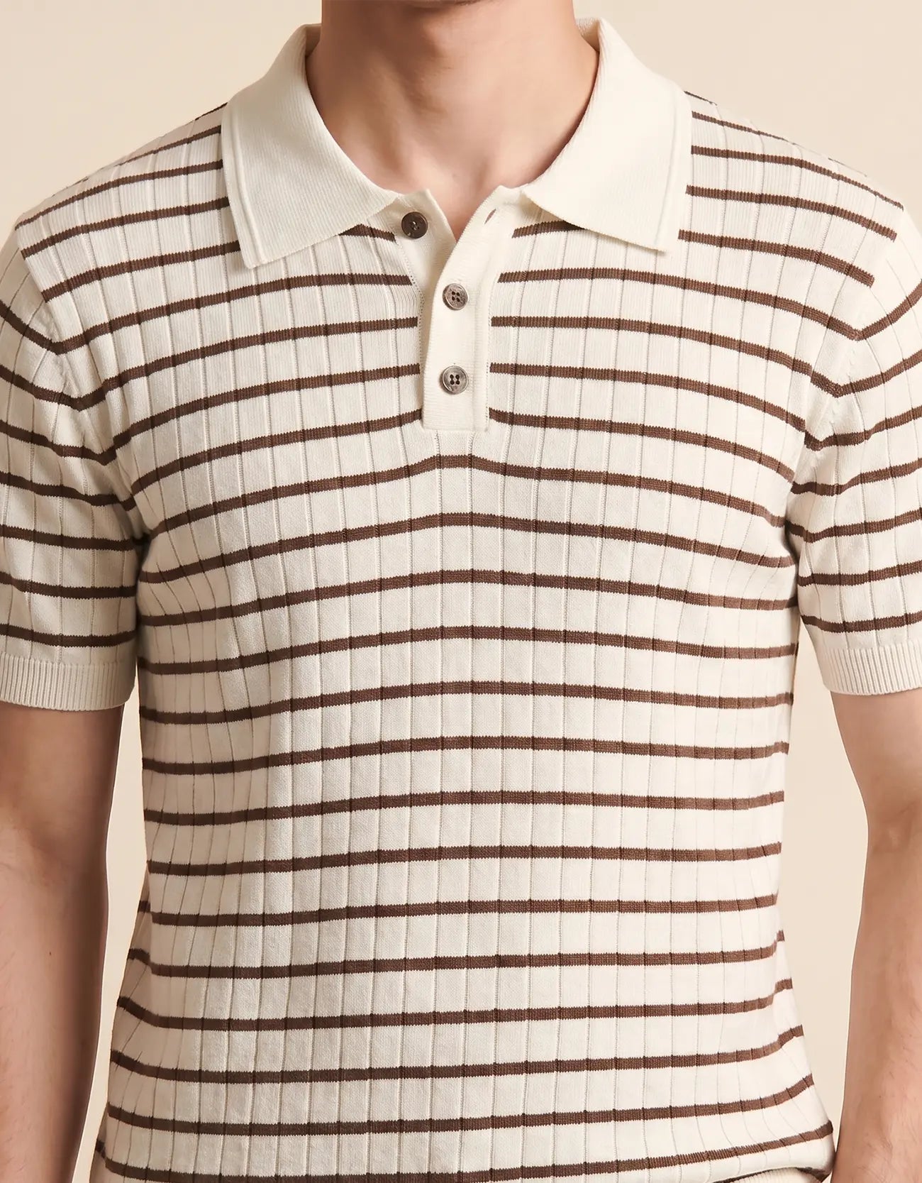 MEN'S STRIPED KNIT POLO