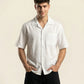STRIPE TEXTURED CAMP COLLAR SHIRT