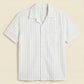 STRIPE TEXTURED CAMP COLLAR SHIRT
