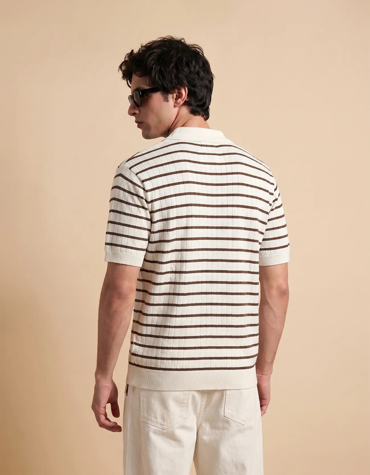 MEN'S STRIPED KNIT POLO