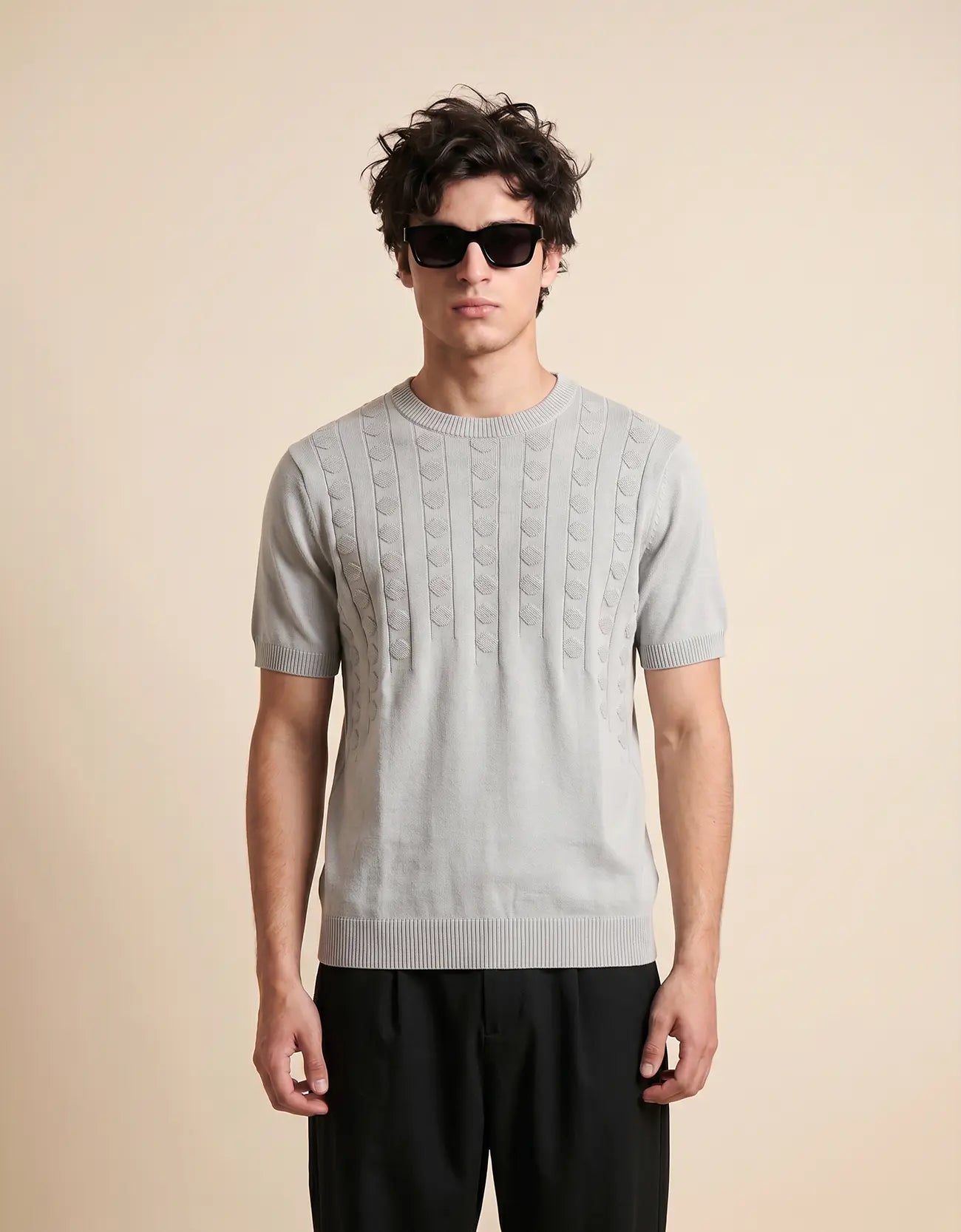 MEN'S TEXTURED KNIT T-SHIRT