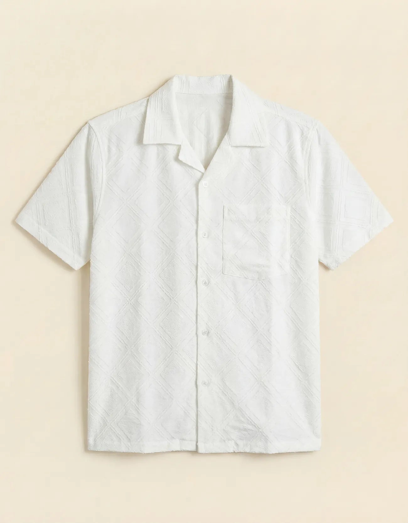 CROCHET CAMP COLLAR SHIRT