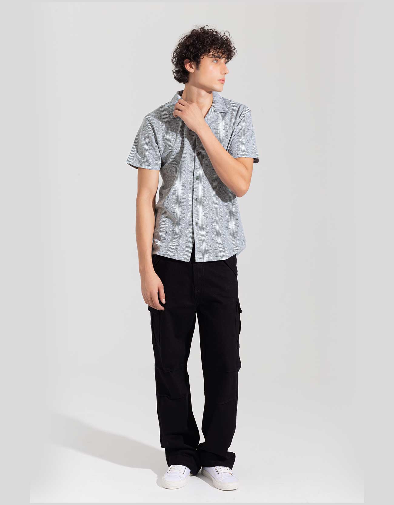 JACQUARD BUTTONDOWN SAFARI SHIRT