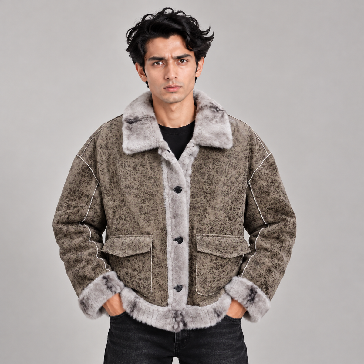 PLUSH TAILORED JACKET - BEIGE