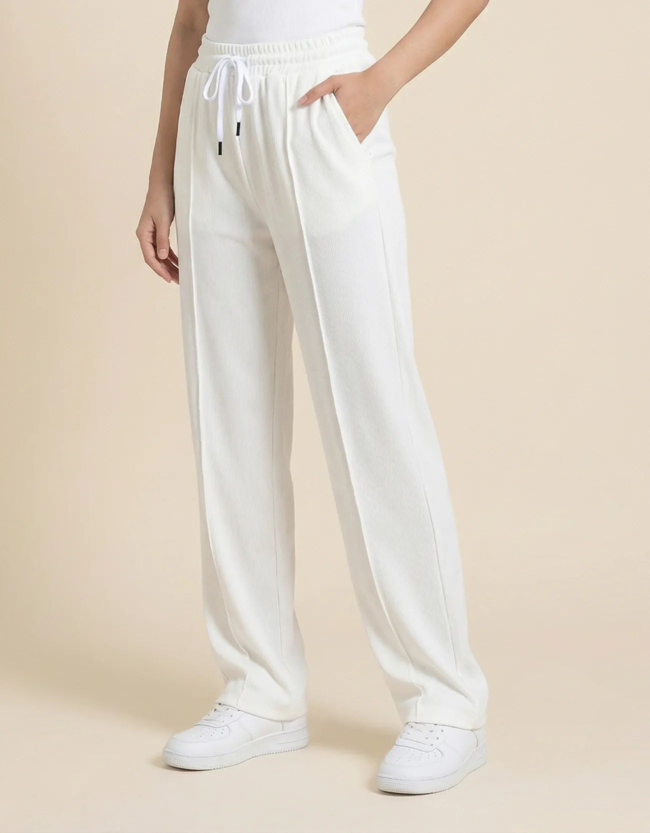 RIBBED WIDE BOTTOM TROUSER