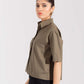 CROPPED PATCH POCKET SHIRT