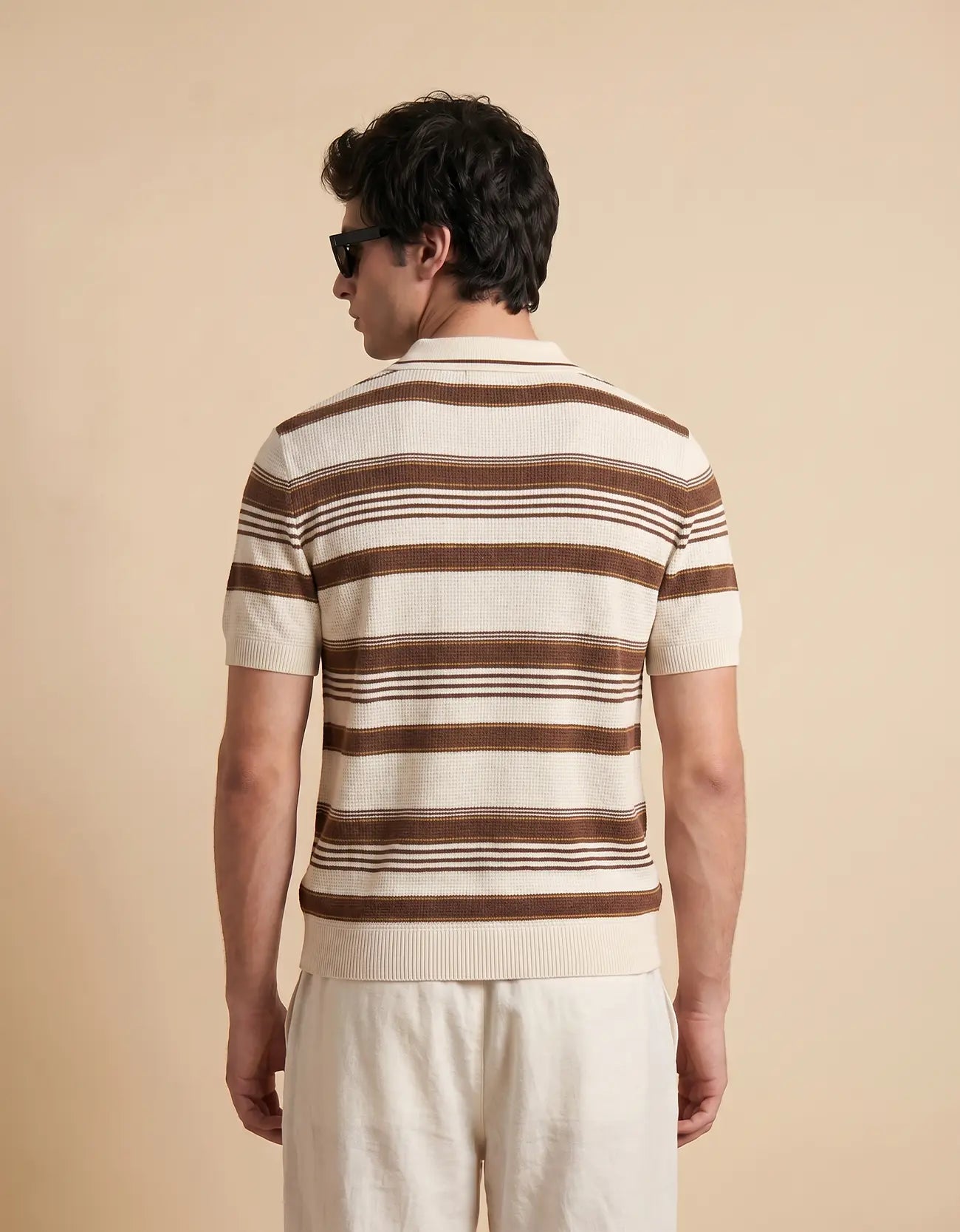 MEN'S STRIPED KNIT POLO