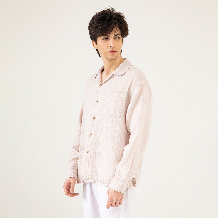 MUSLIN CAMP COLLAR SHIRT