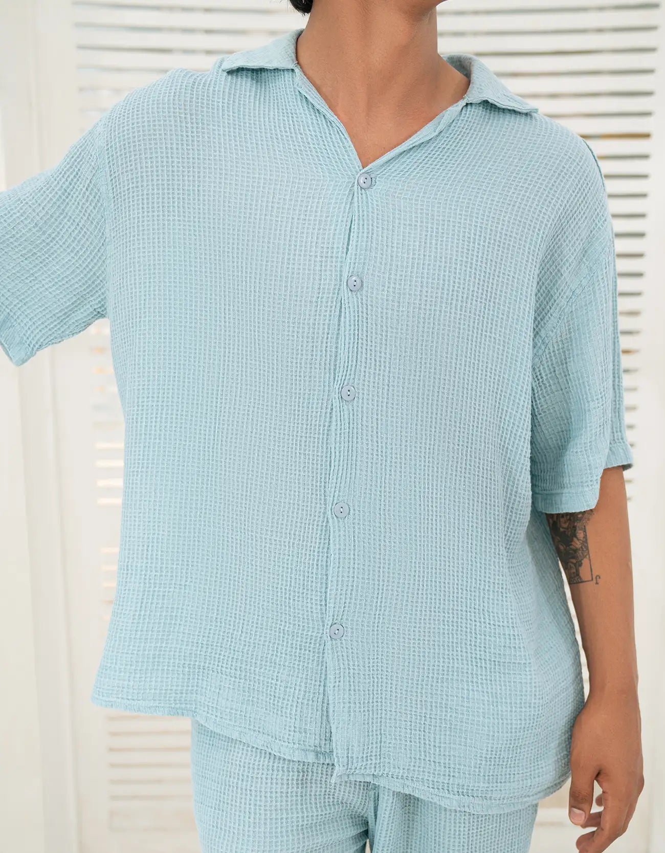 WAFFEL TEXTURED SAFARI SHIRT