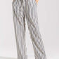 STRIPPED WIDE LEG TROUSERS