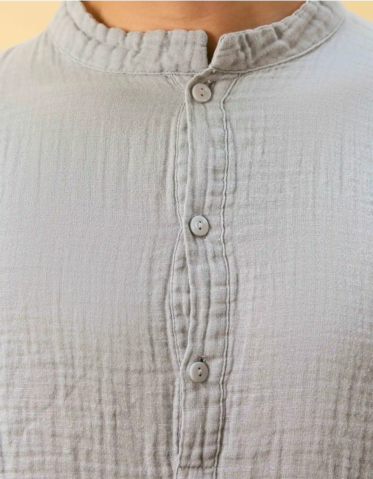 MANDARIN COLLAR MUSLIN SHIRT