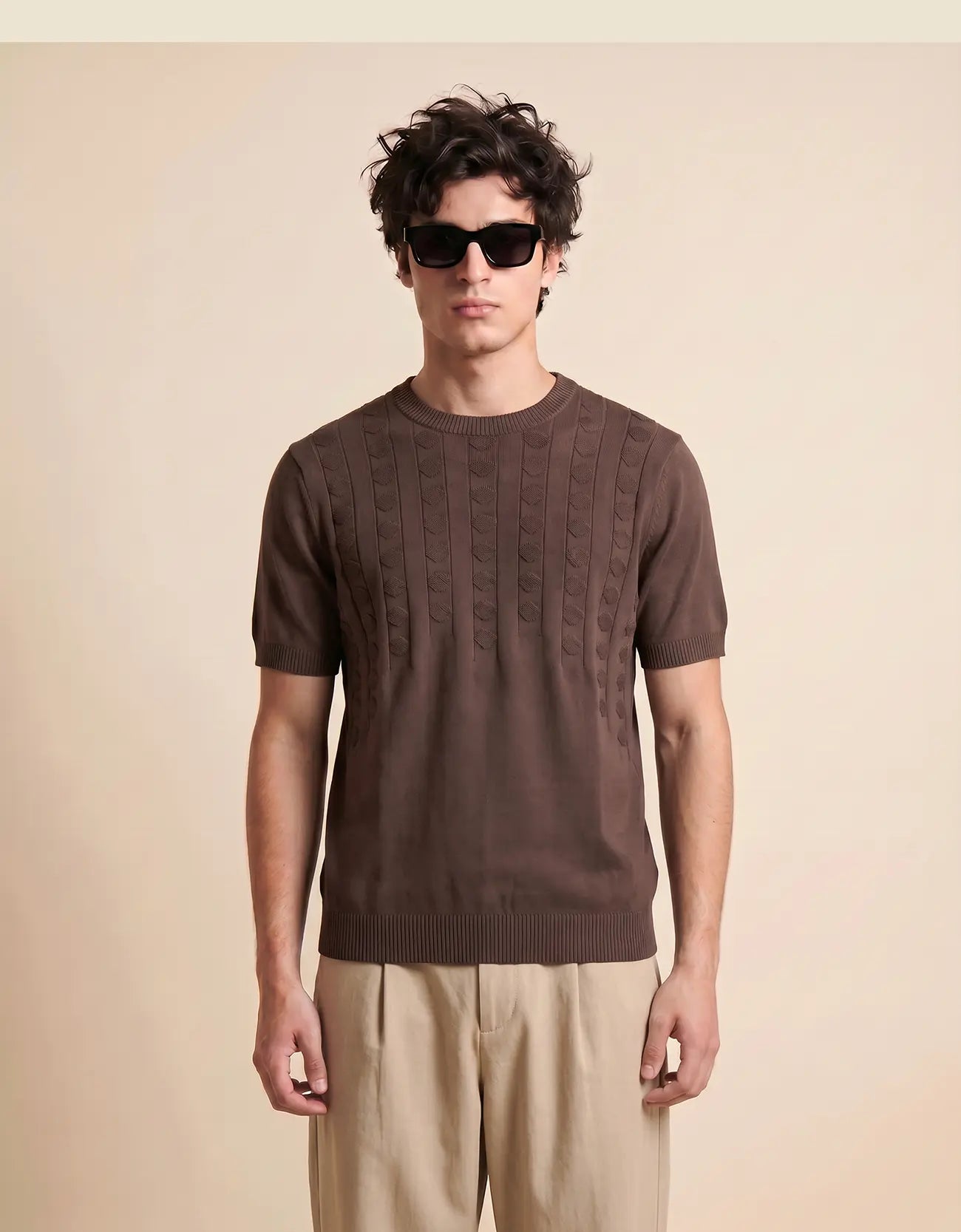 MEN'S TEXTURED KNIT T-SHIRT