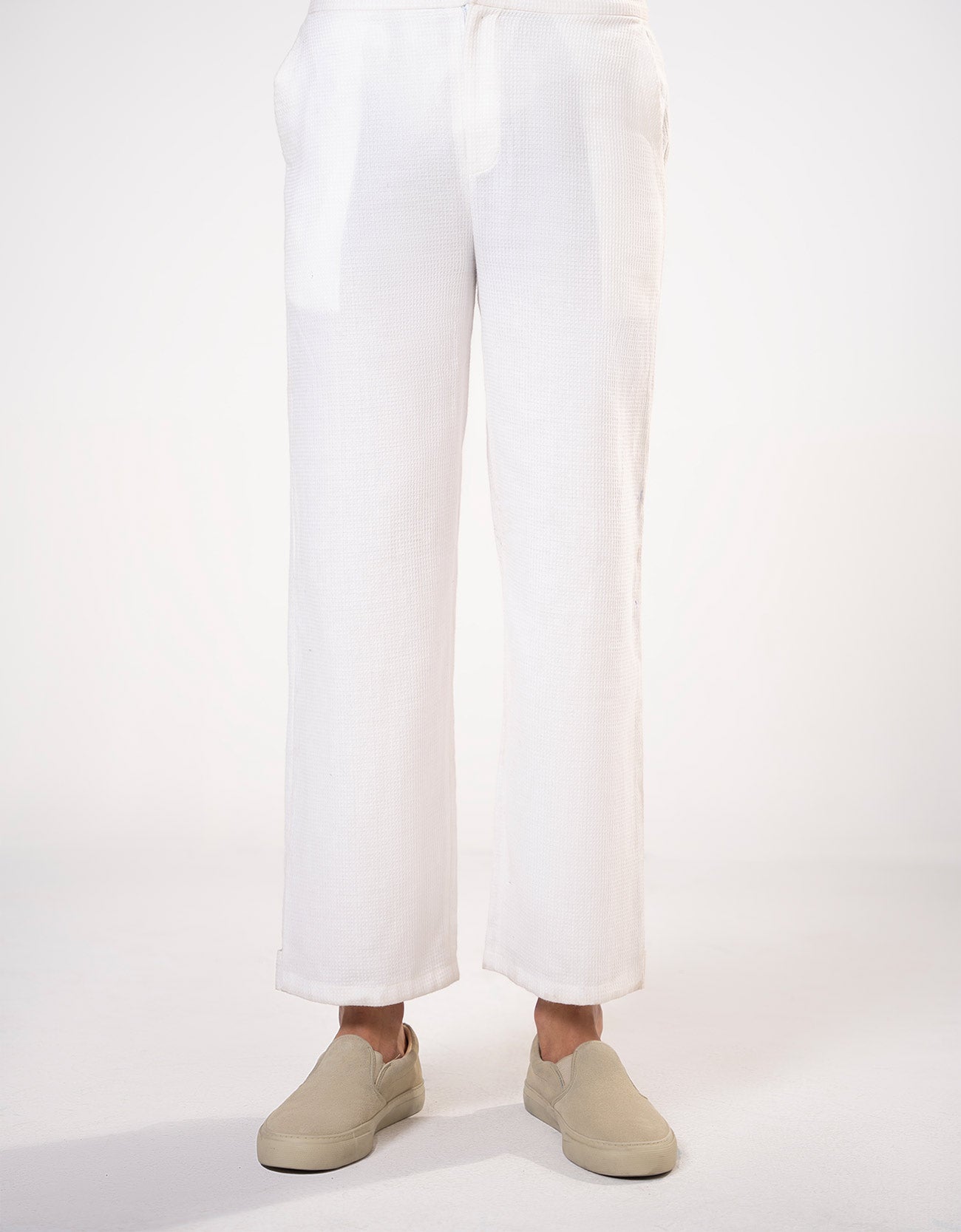WAFFLE TEXTURED RELAXED PANTS