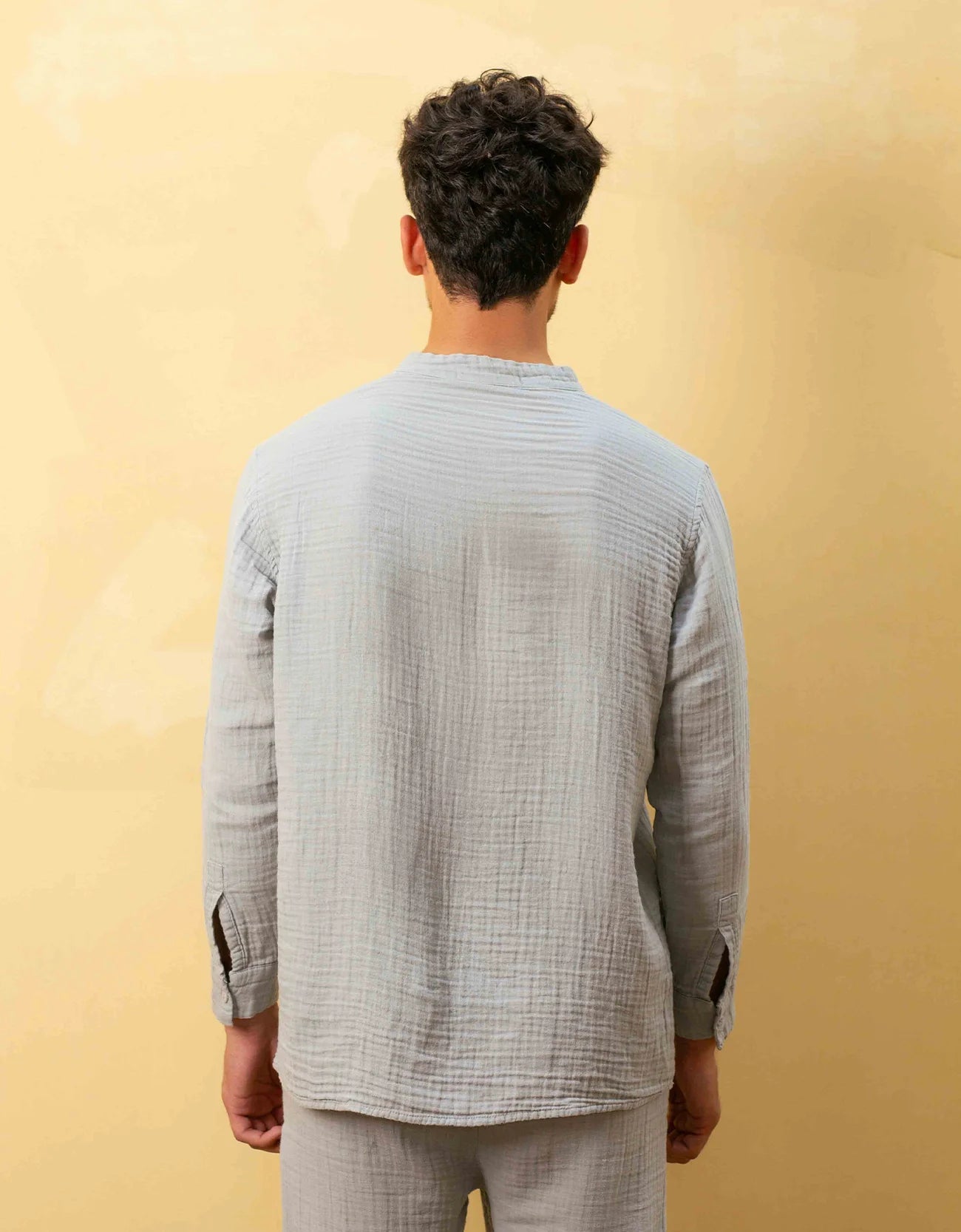 MANDARIN COLLAR MUSLIN SHIRT