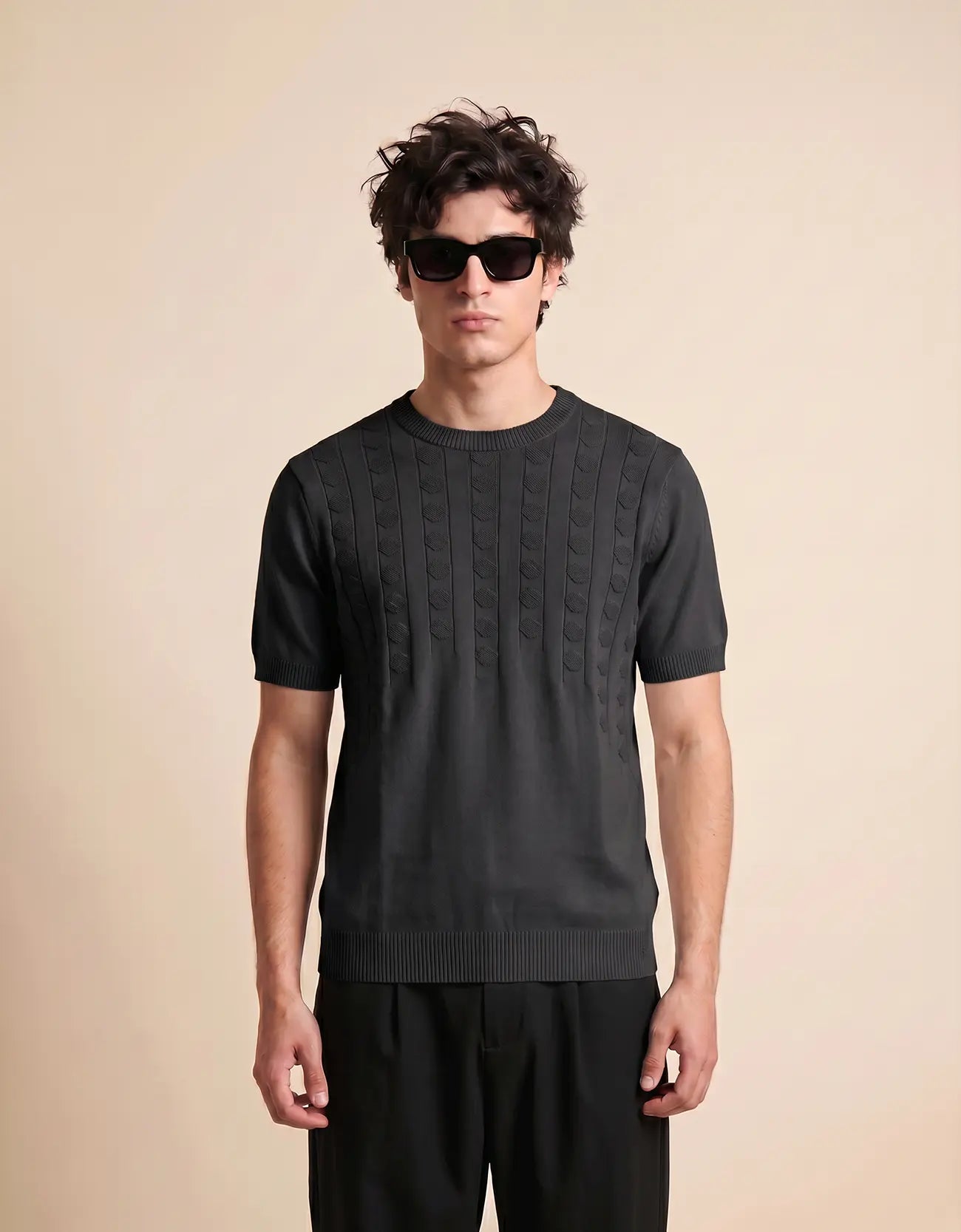 MEN'S TEXTURED KNIT T-SHIRT