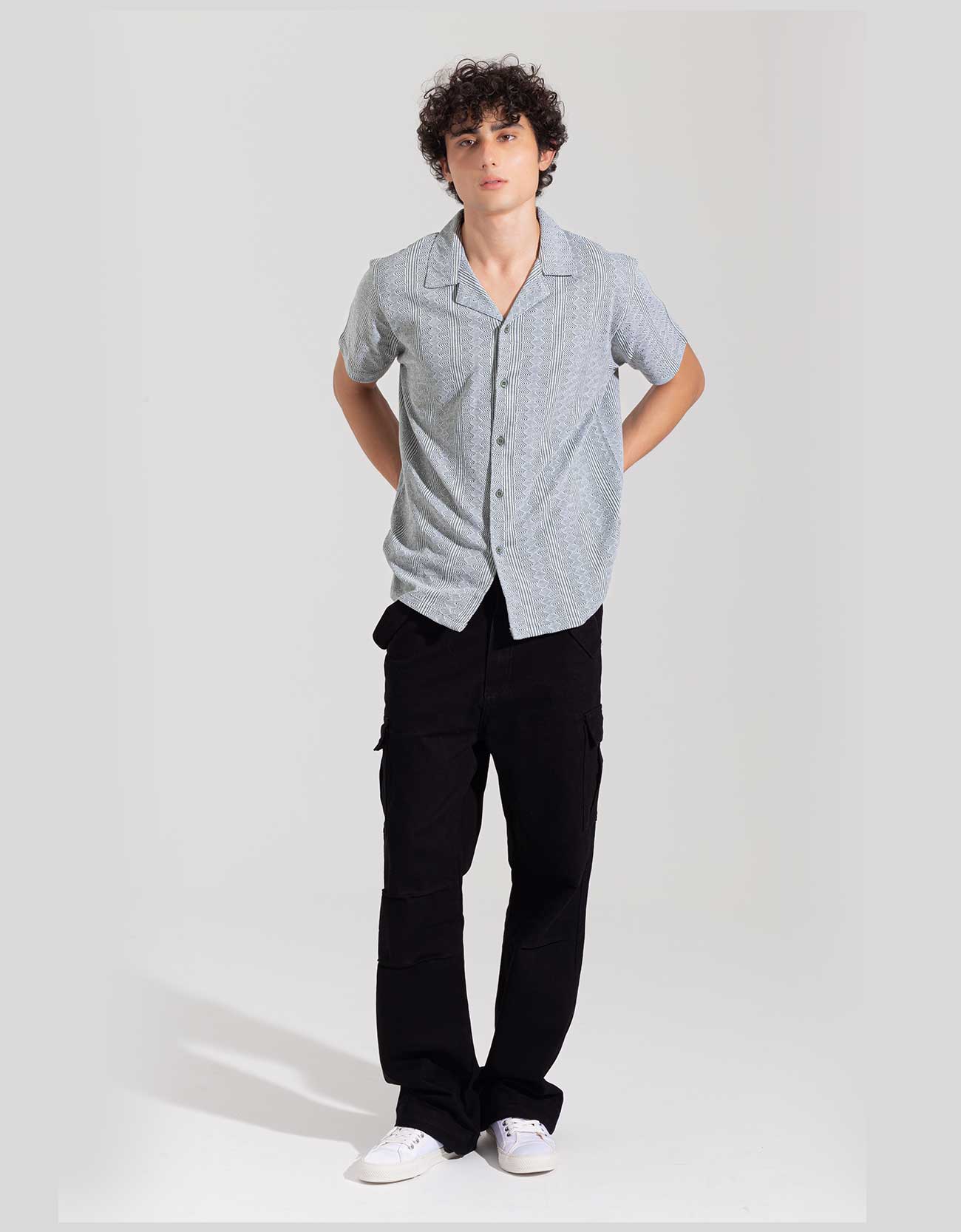 JACQUARD BUTTONDOWN SAFARI SHIRT