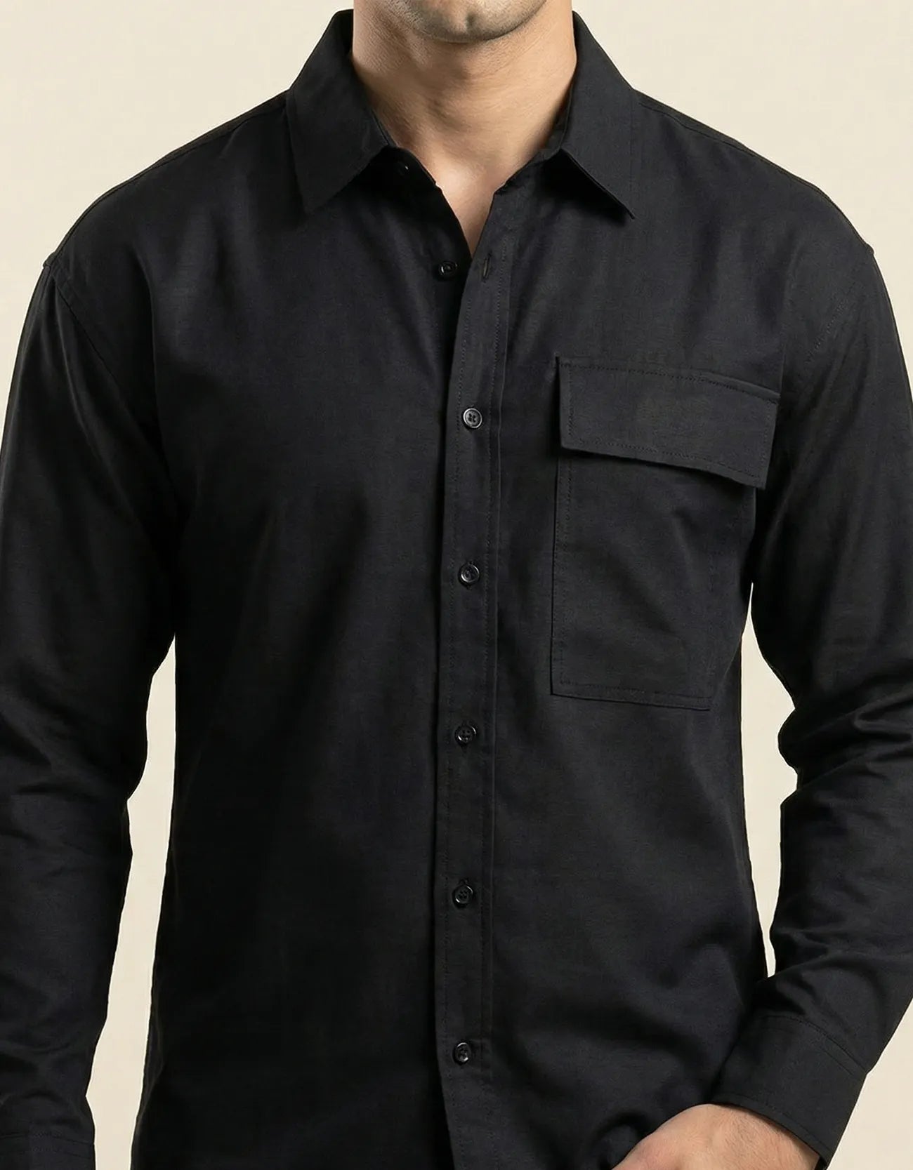 CHEST POCKET BUTTONED SHIRT
