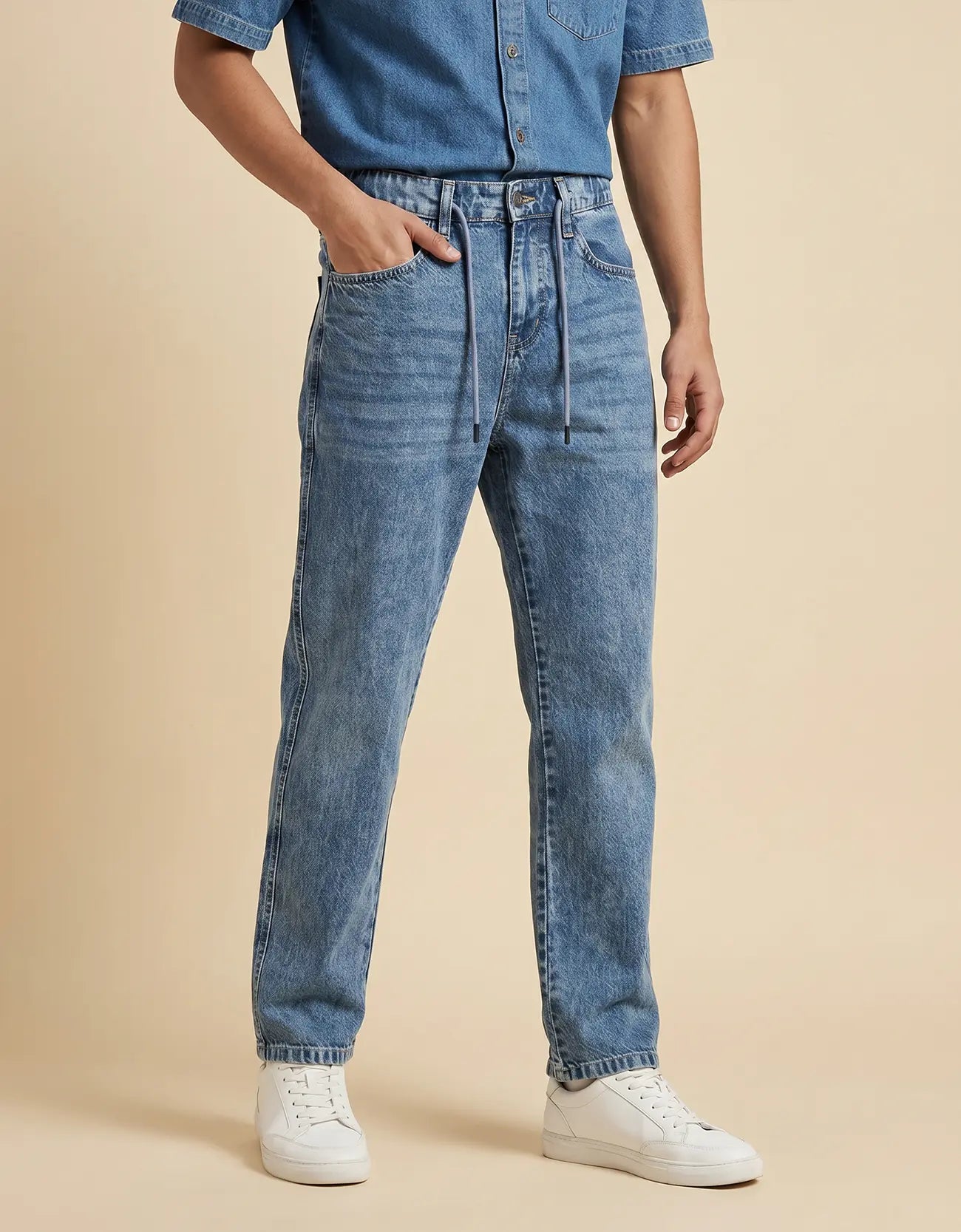 DENIM STRAIGHT TROUSER FADED