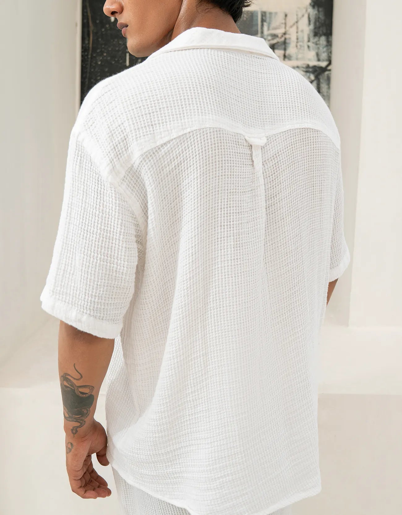 WAFFEL TEXTURED SAFARI SHIRT