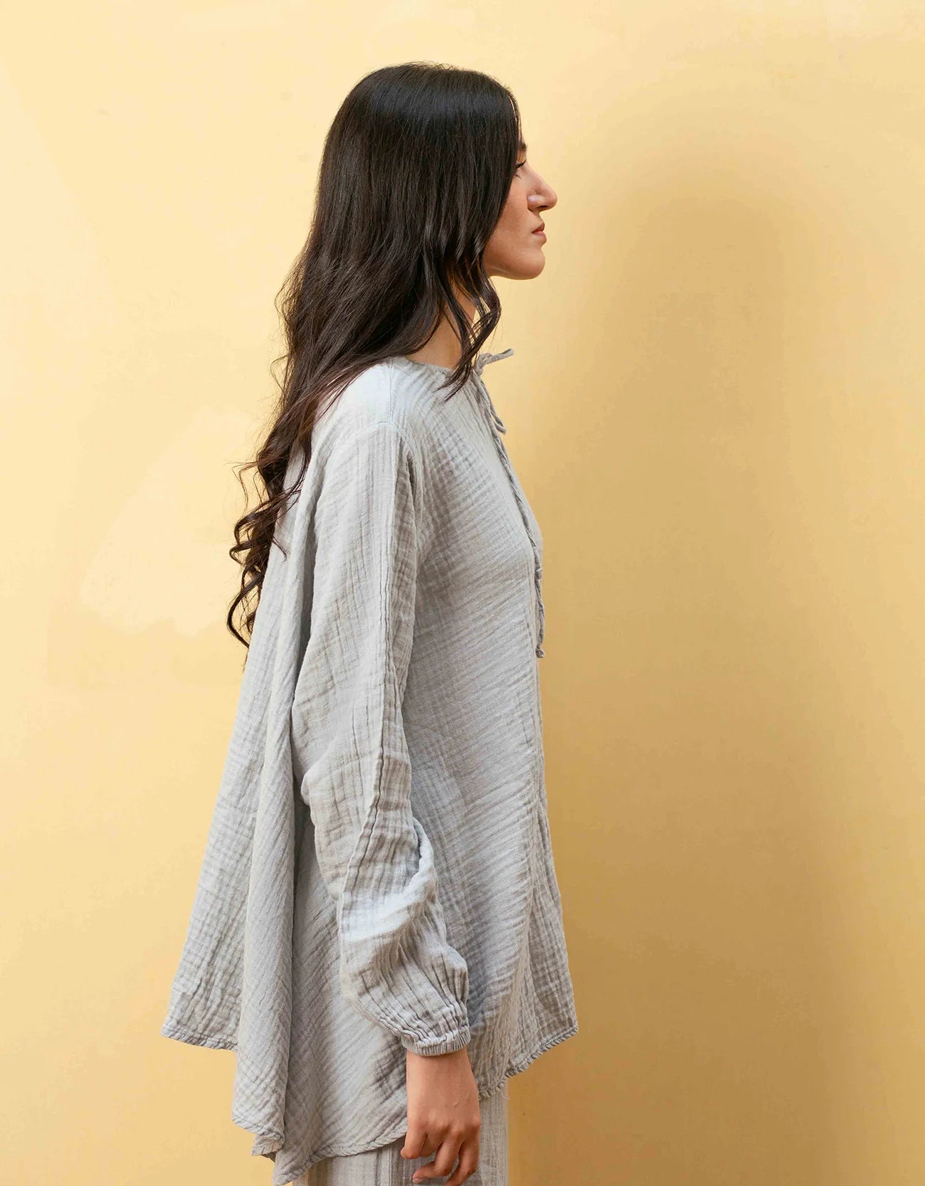 MUSLIN FLARED A-LINE TOP