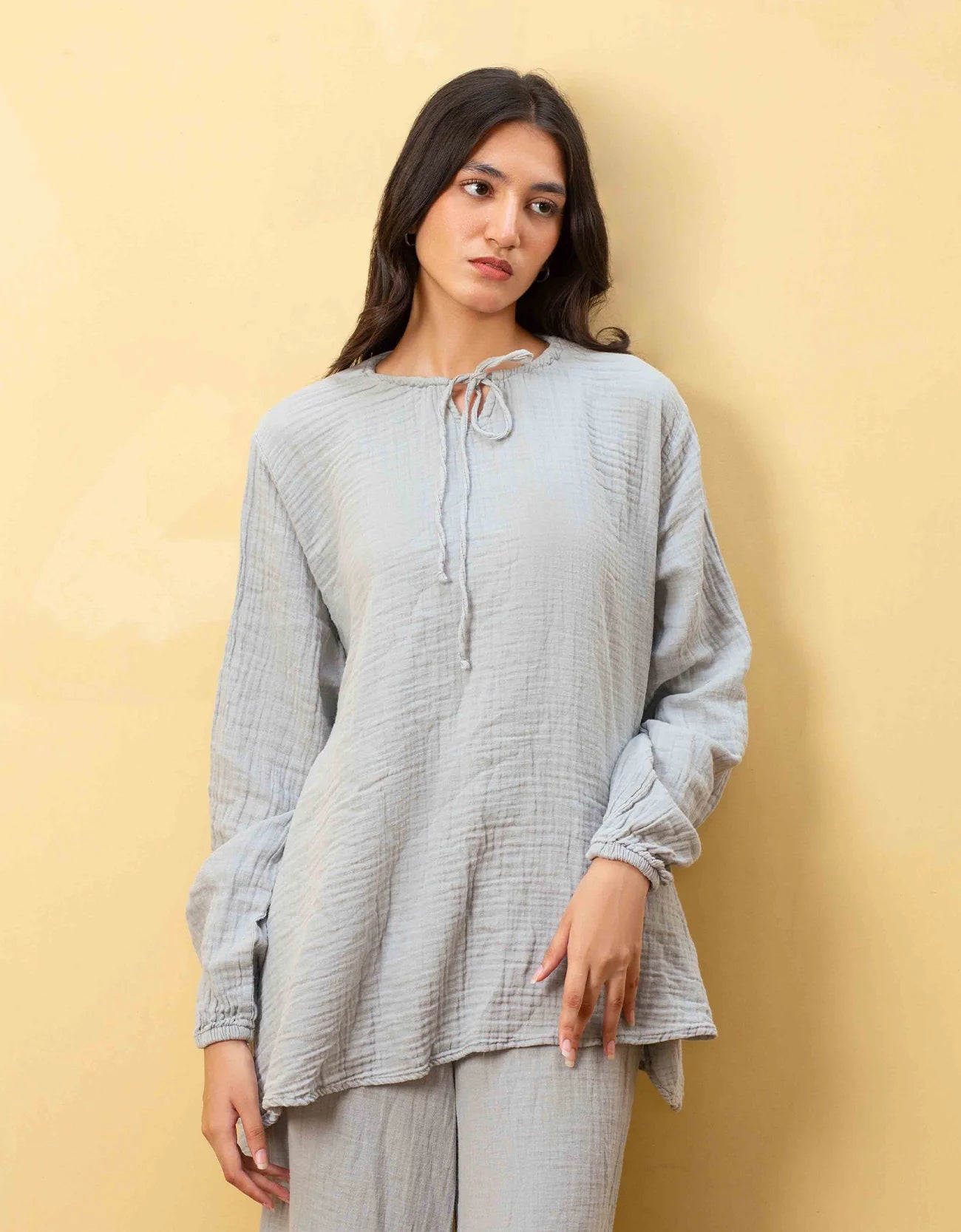MUSLIN FLARED A-LINE TOP