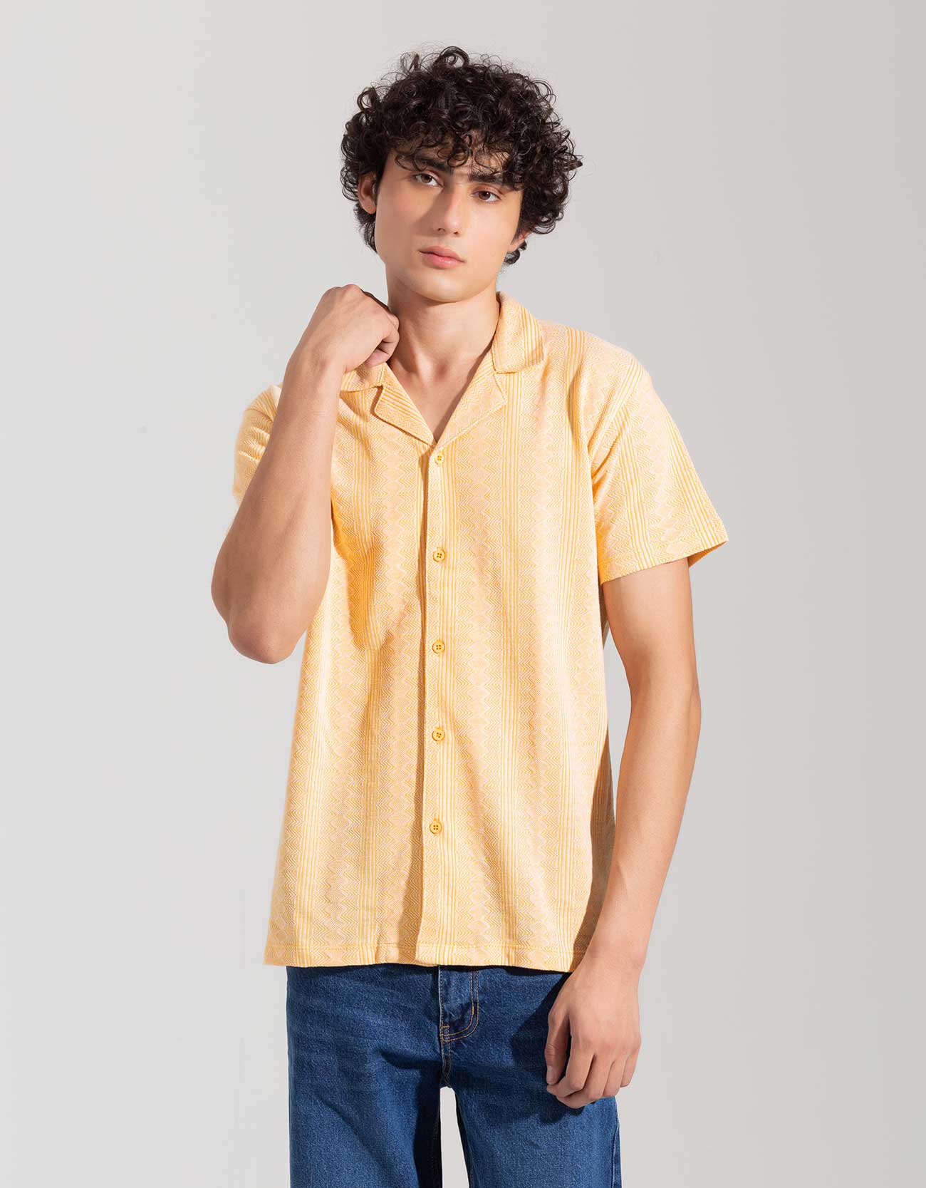JACQUARD BUTTONDOWN SAFARI SHIRT