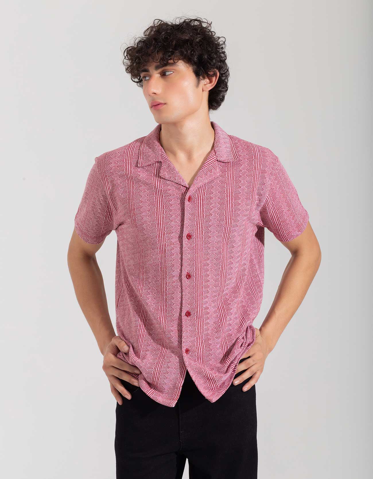 JACQUARD BUTTONDOWN SAFARI SHIRT