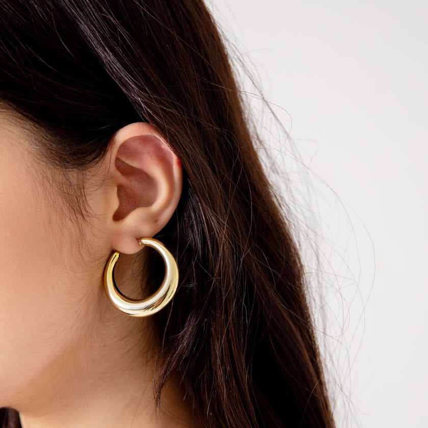 MOON HOOP EARRINGS