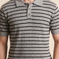 MEN'S STRIPED KNIT POLO