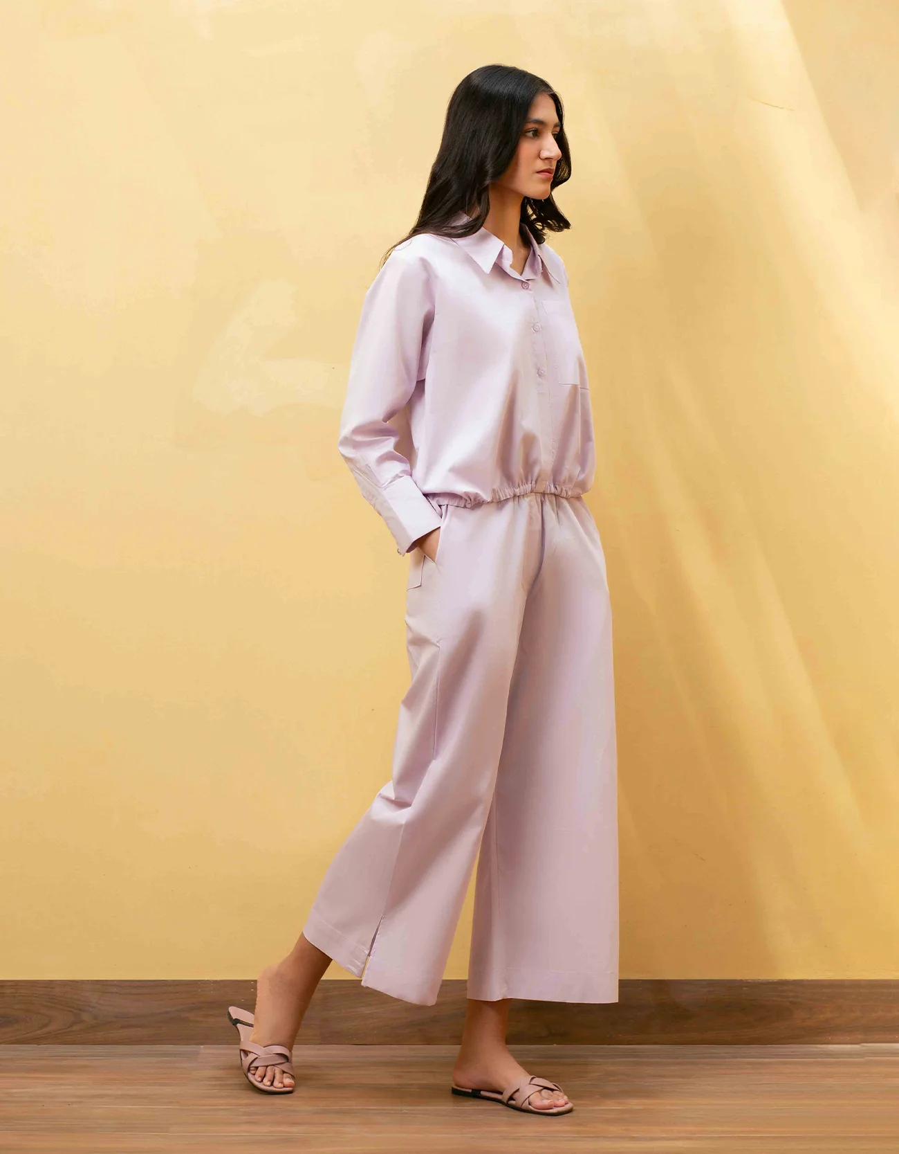 POPLIN SHIRT WITH ADJUSTABLE DRAWSTRING