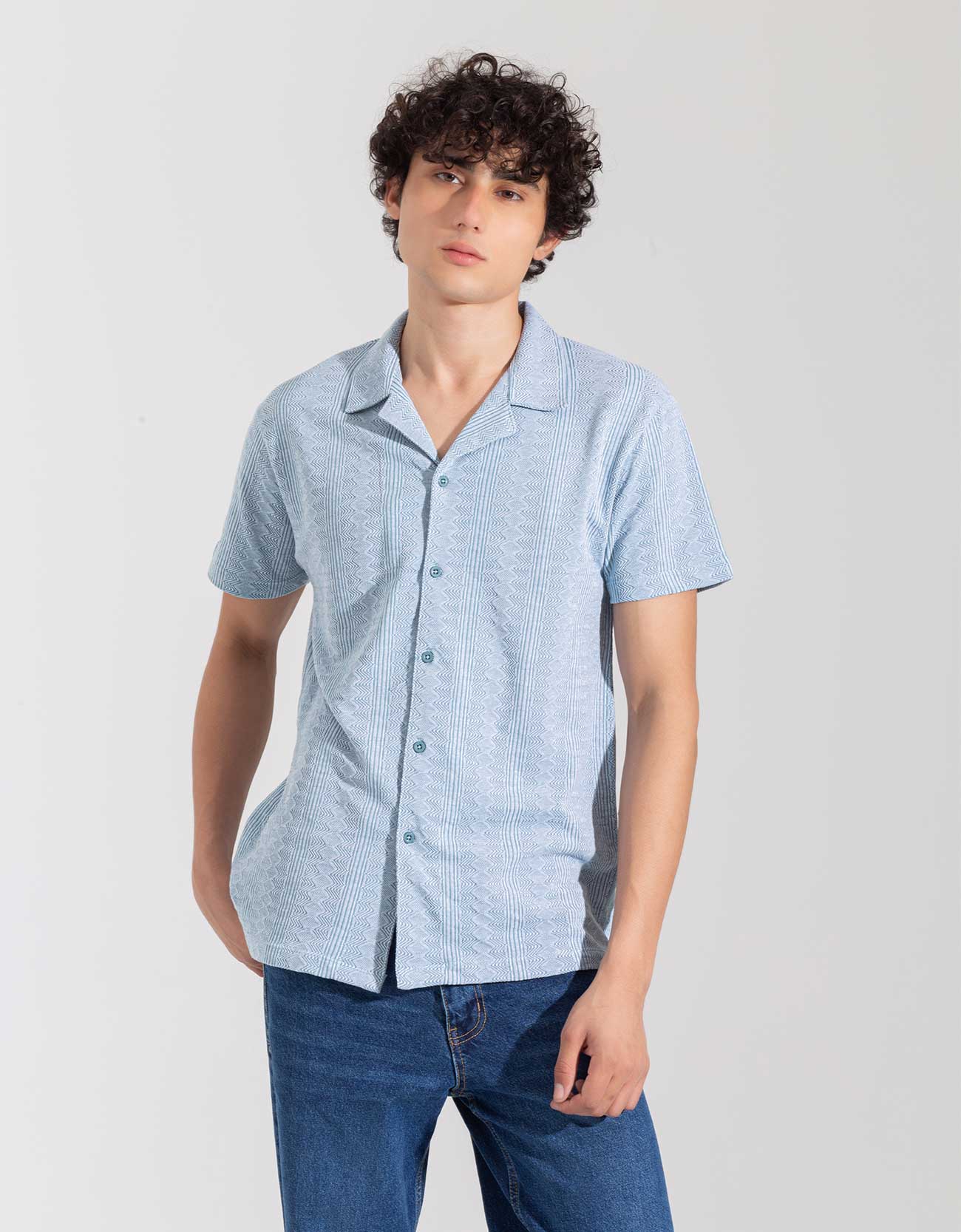 JACQUARD BUTTONDOWN SAFARI SHIRT