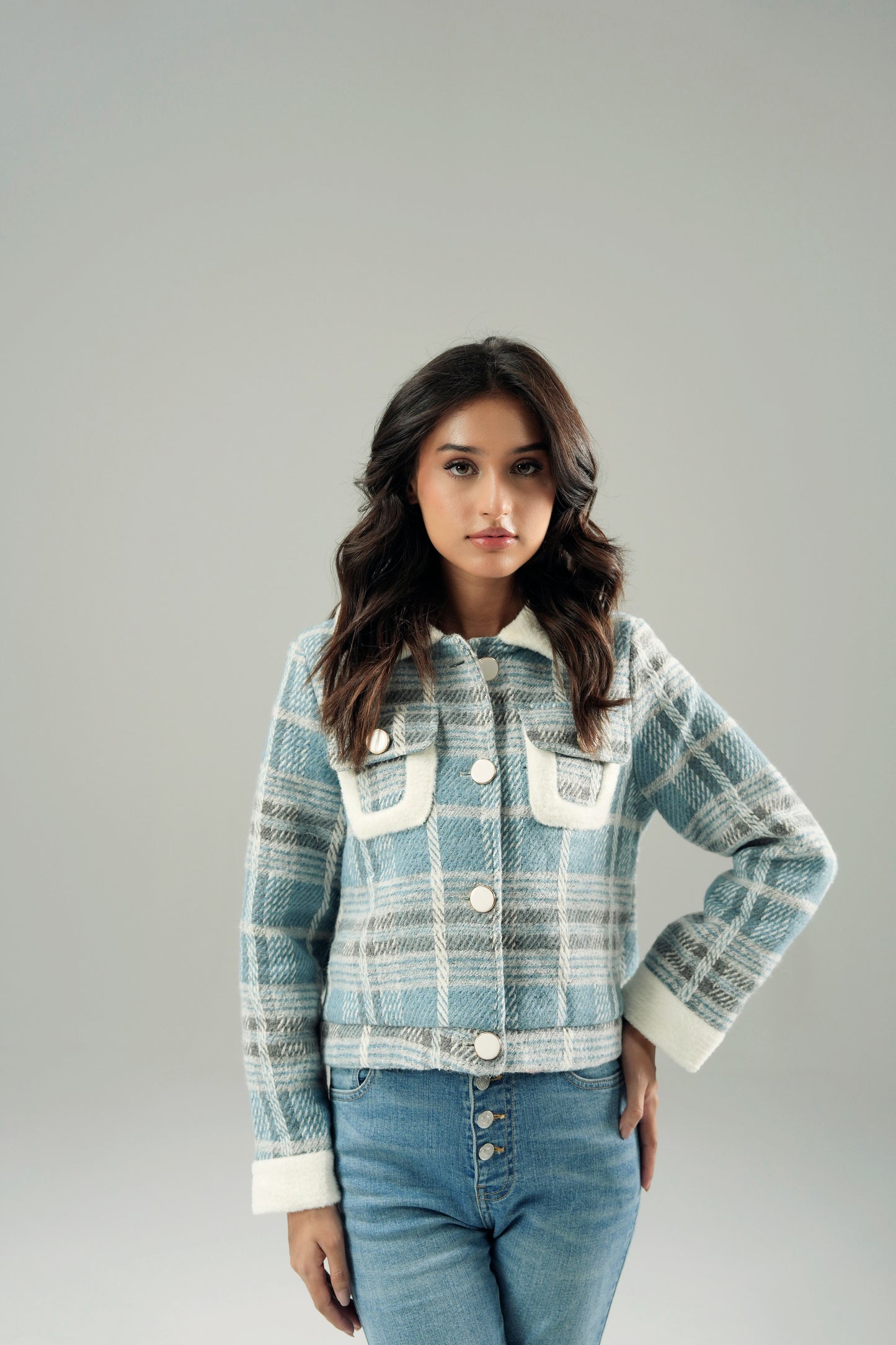 WOOLLEN CROPPED JACKET