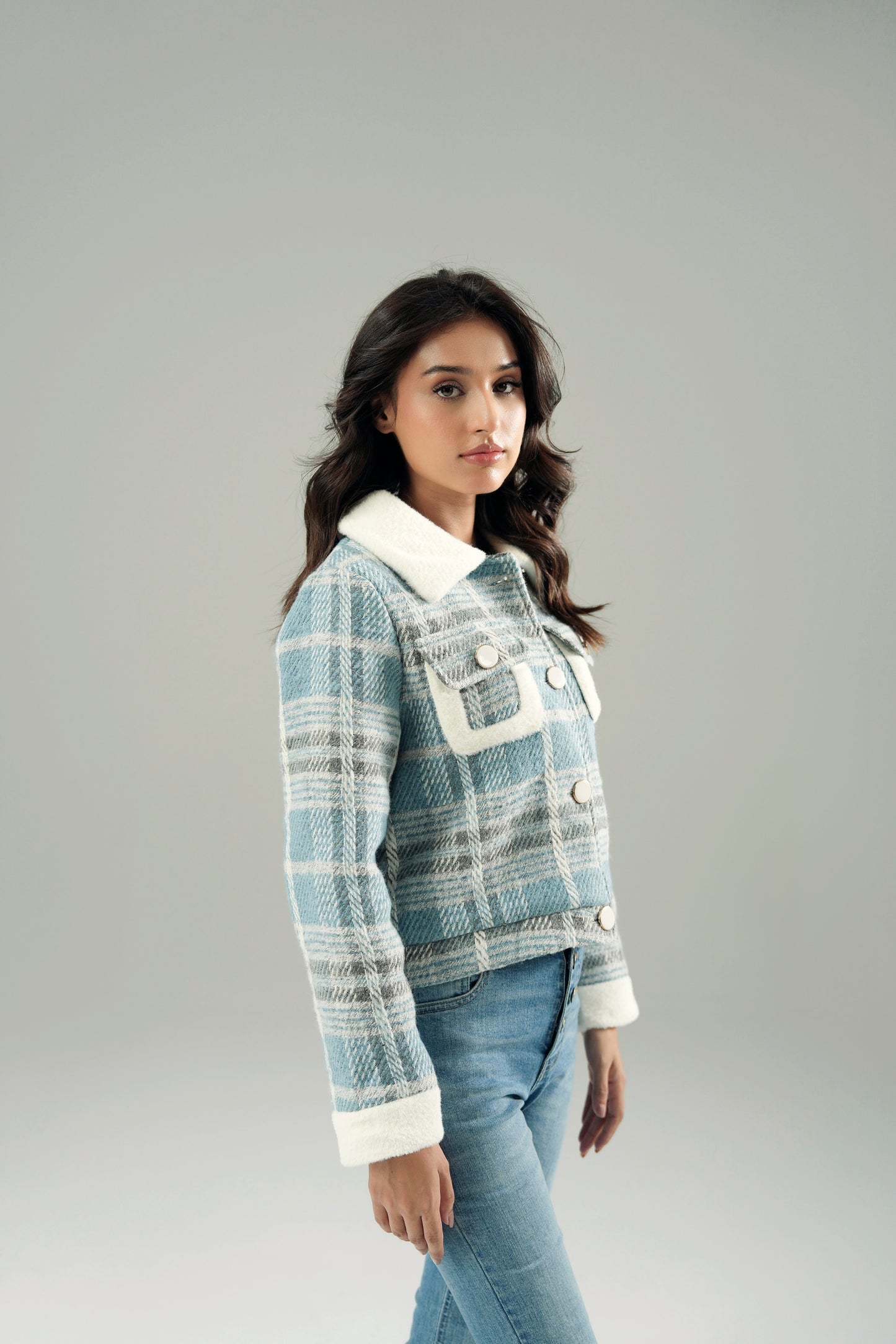 WOOLLEN CROPPED JACKET