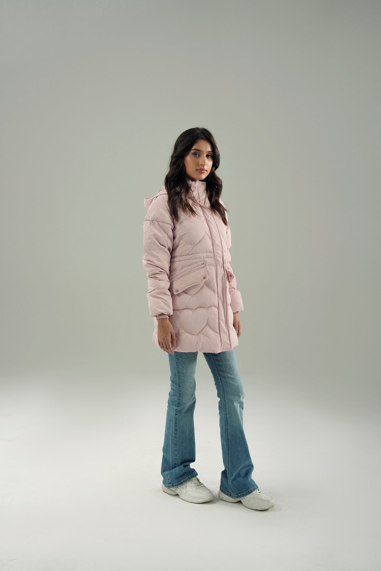 HOODED WIND-PROOF PUFFER