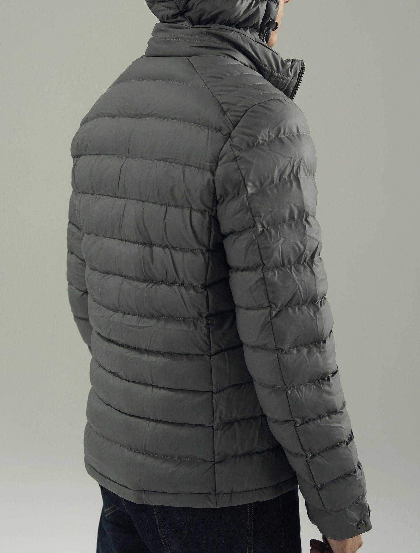 PANELED HOODED PUFFER
