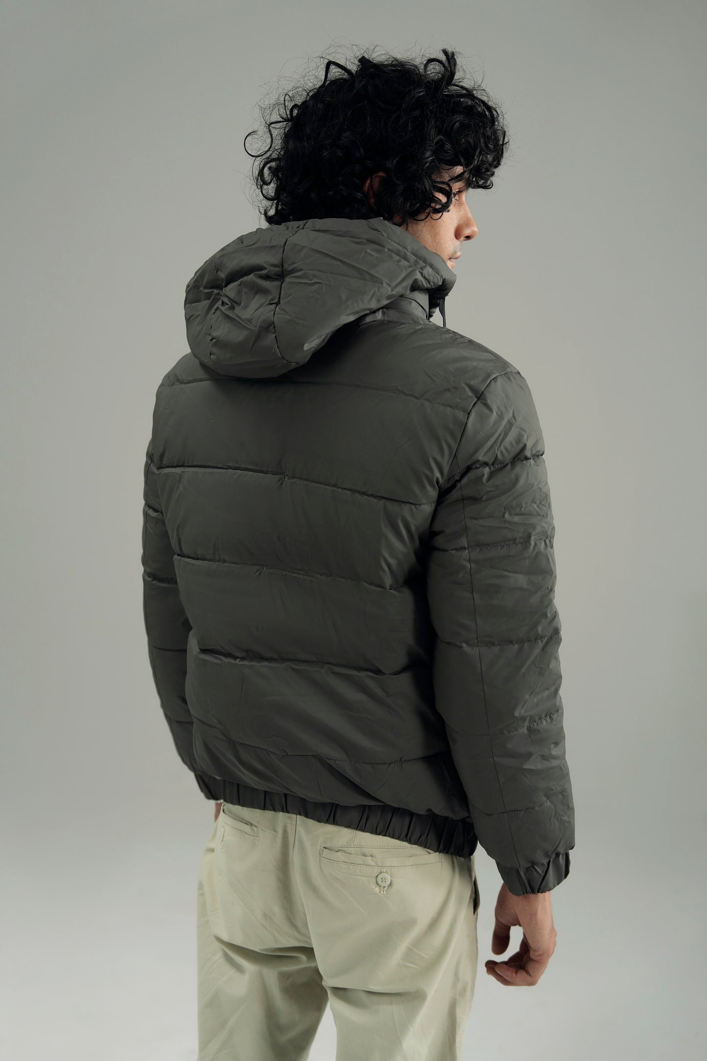 WINDPROOF HOODED PUFFER