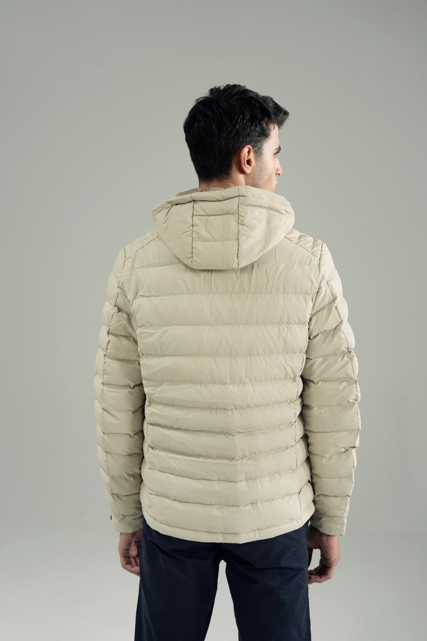 PANELED HOODED PUFFER
