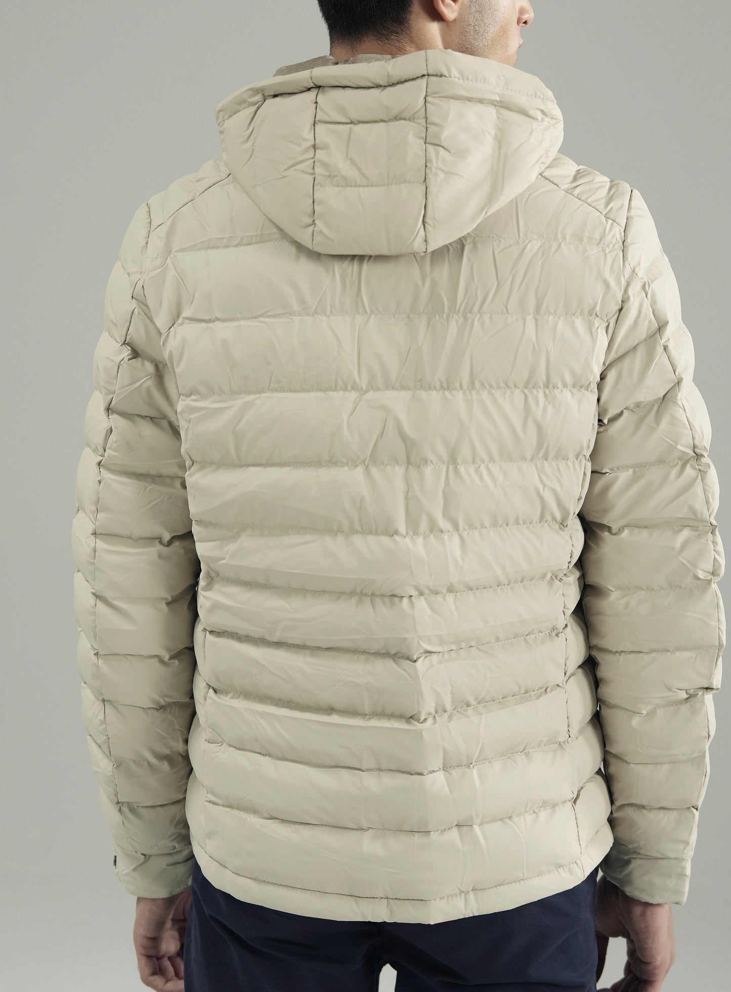 PANELED HOODED PUFFER