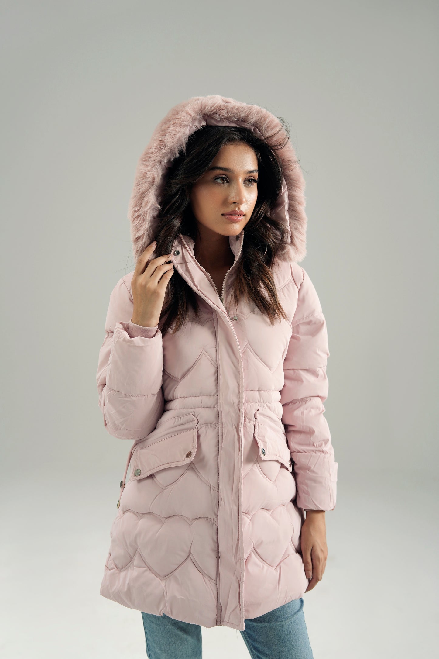 HOODED WIND-PROOF PUFFER